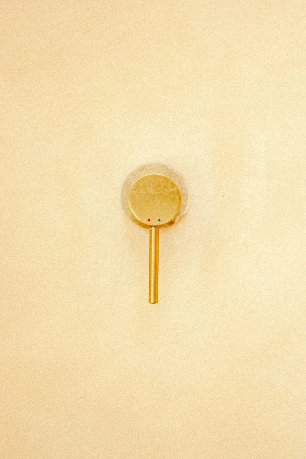 Hand shower against a tiled wall