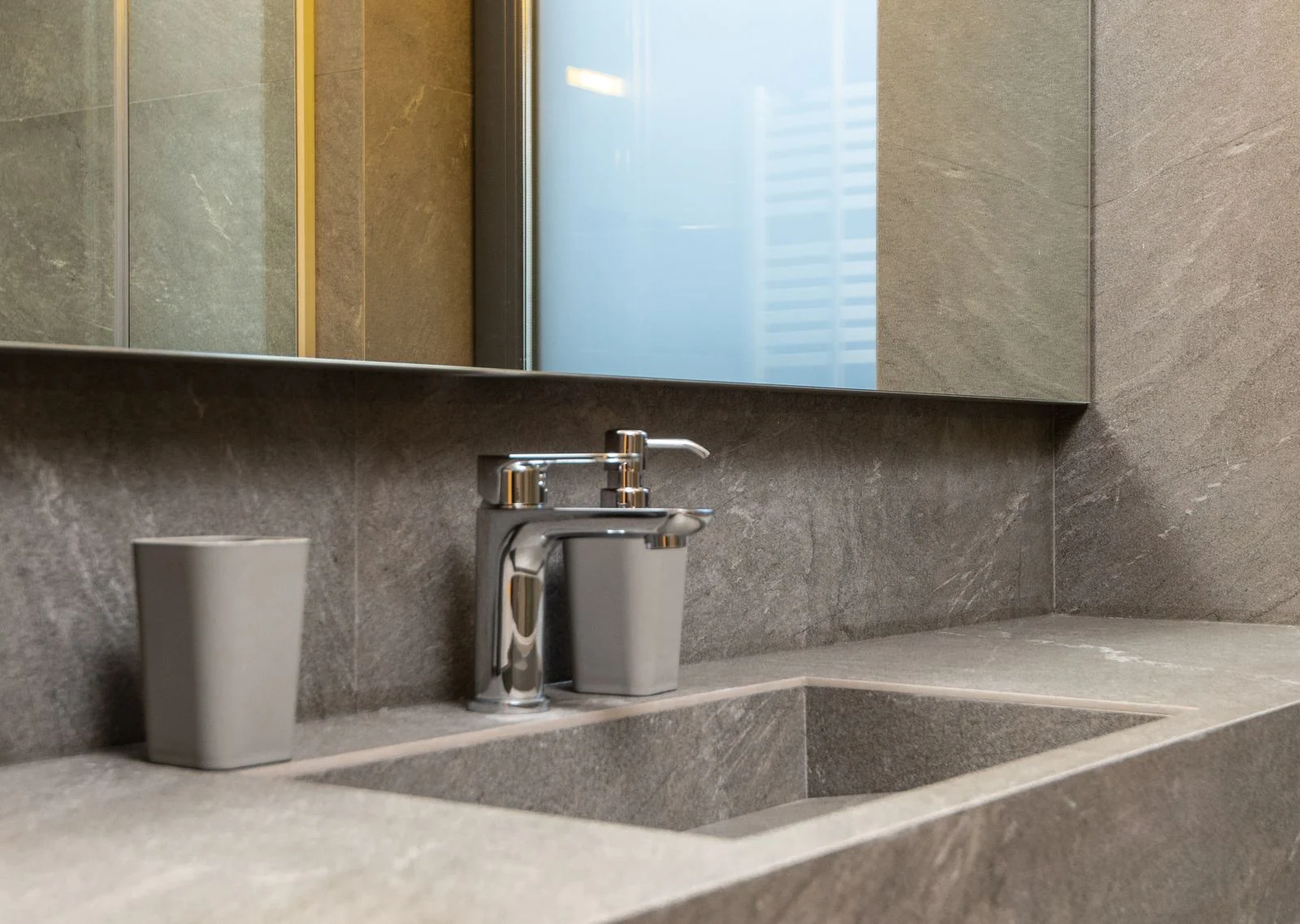 Bathroom basin and tap